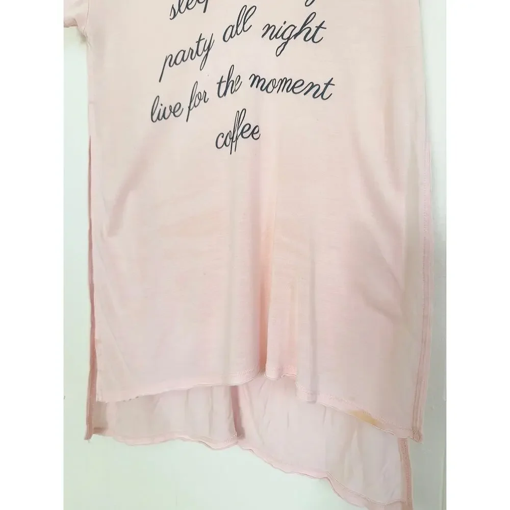 Vintage Y2K Abercrombie Gold Label Pink Side Split Sleep Shirt Dress XS